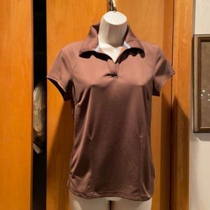 Athleta brown polo shirt S
